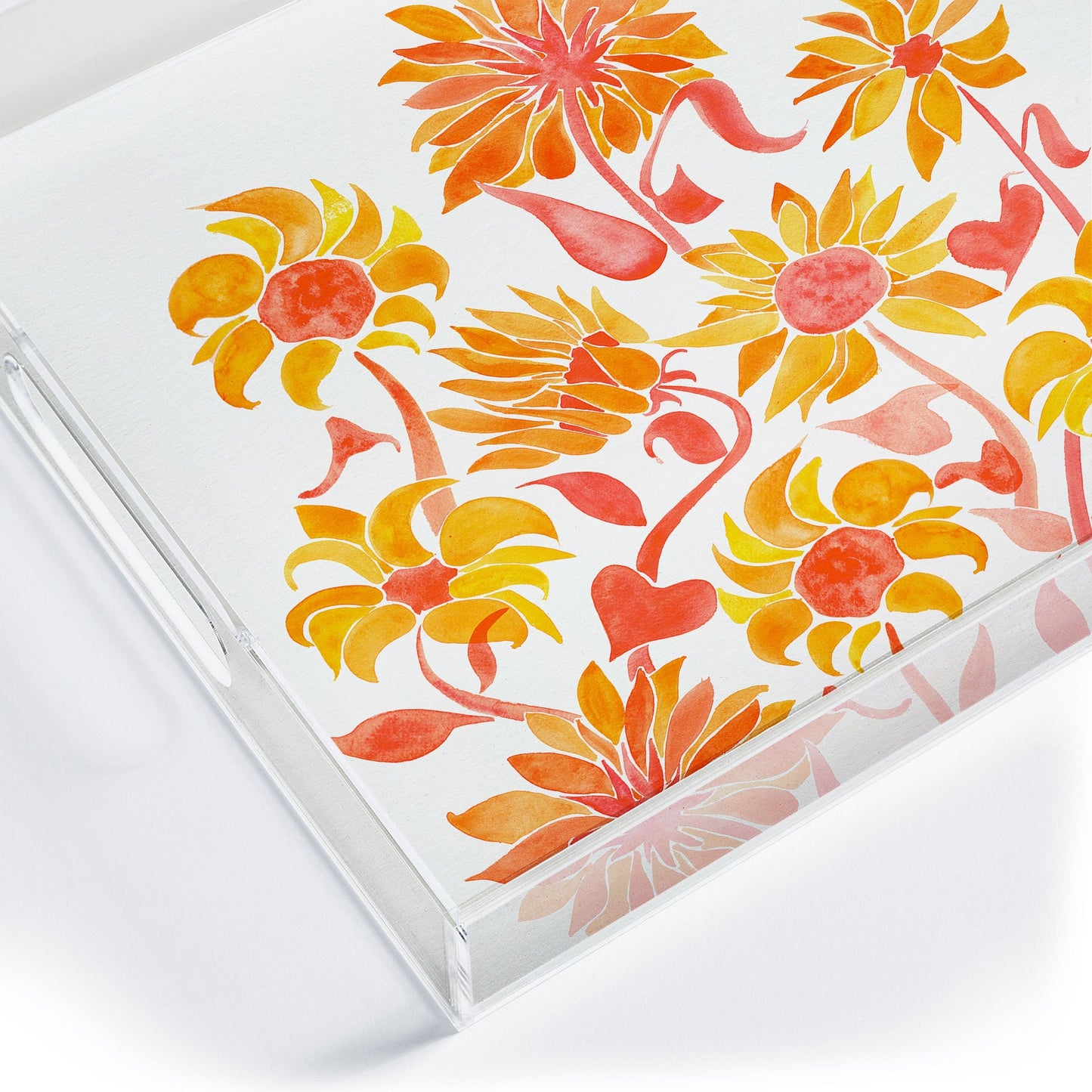 Cat Coquillette Sunflower Watercolor Fiery Palette Acrylic Tray