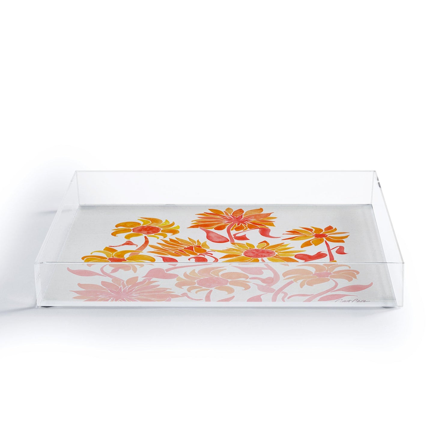 Cat Coquillette Sunflower Watercolor Fiery Palette Acrylic Tray