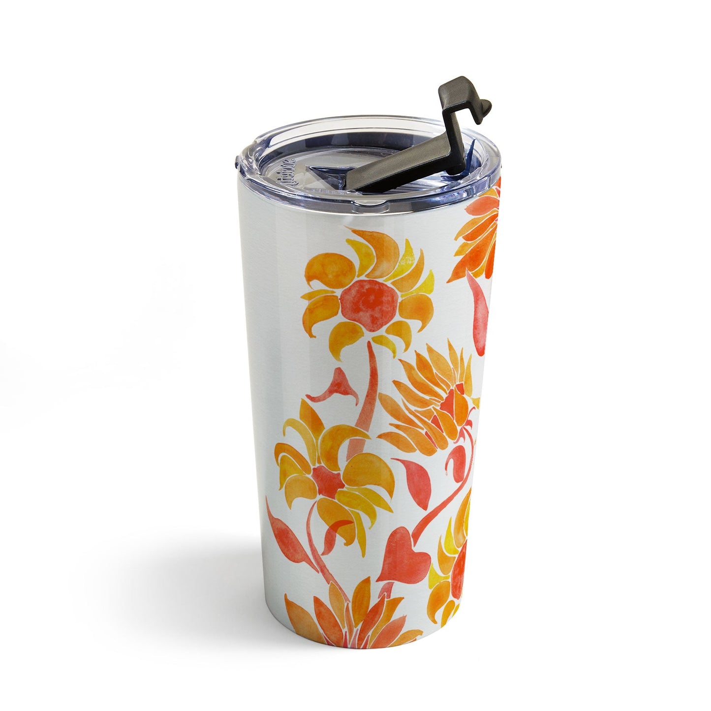 Cat Coquillette Sunflower Watercolor Fiery Palette Travel Mug