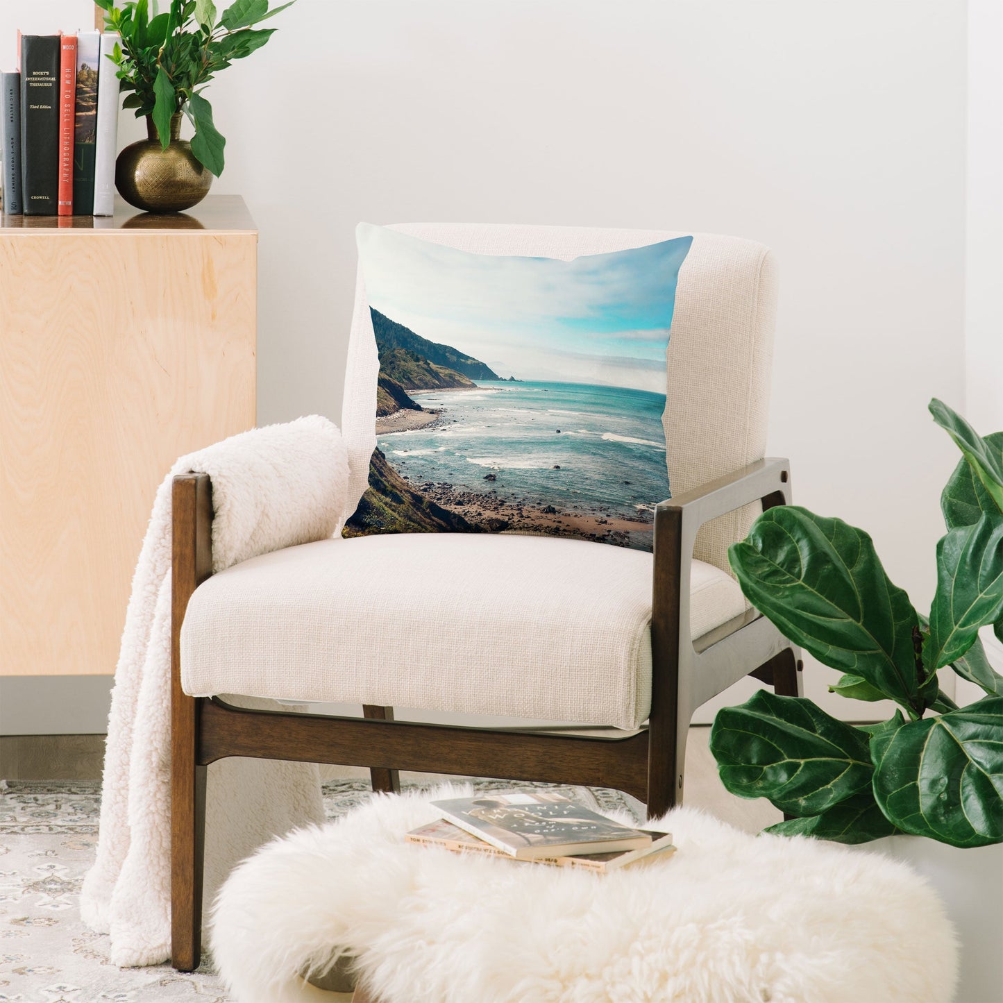 Catherine McDonald California Pacific Coast Highway Throw Pillow