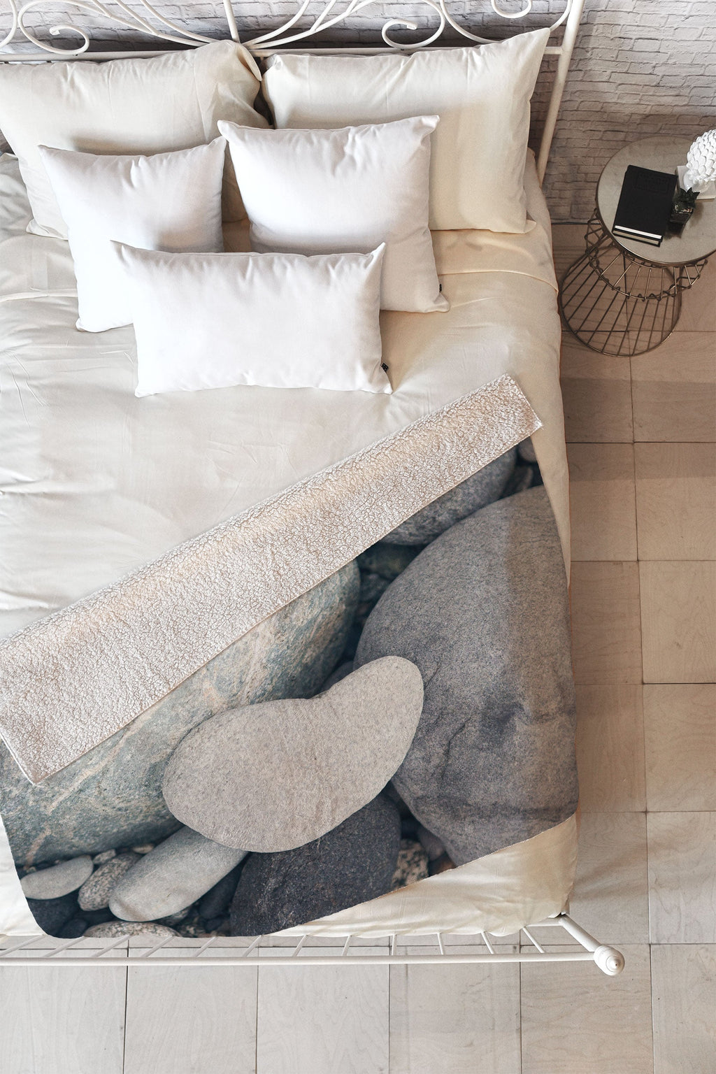 Catherine McDonald My Heart Shaped Rock Fleece Throw Blanket