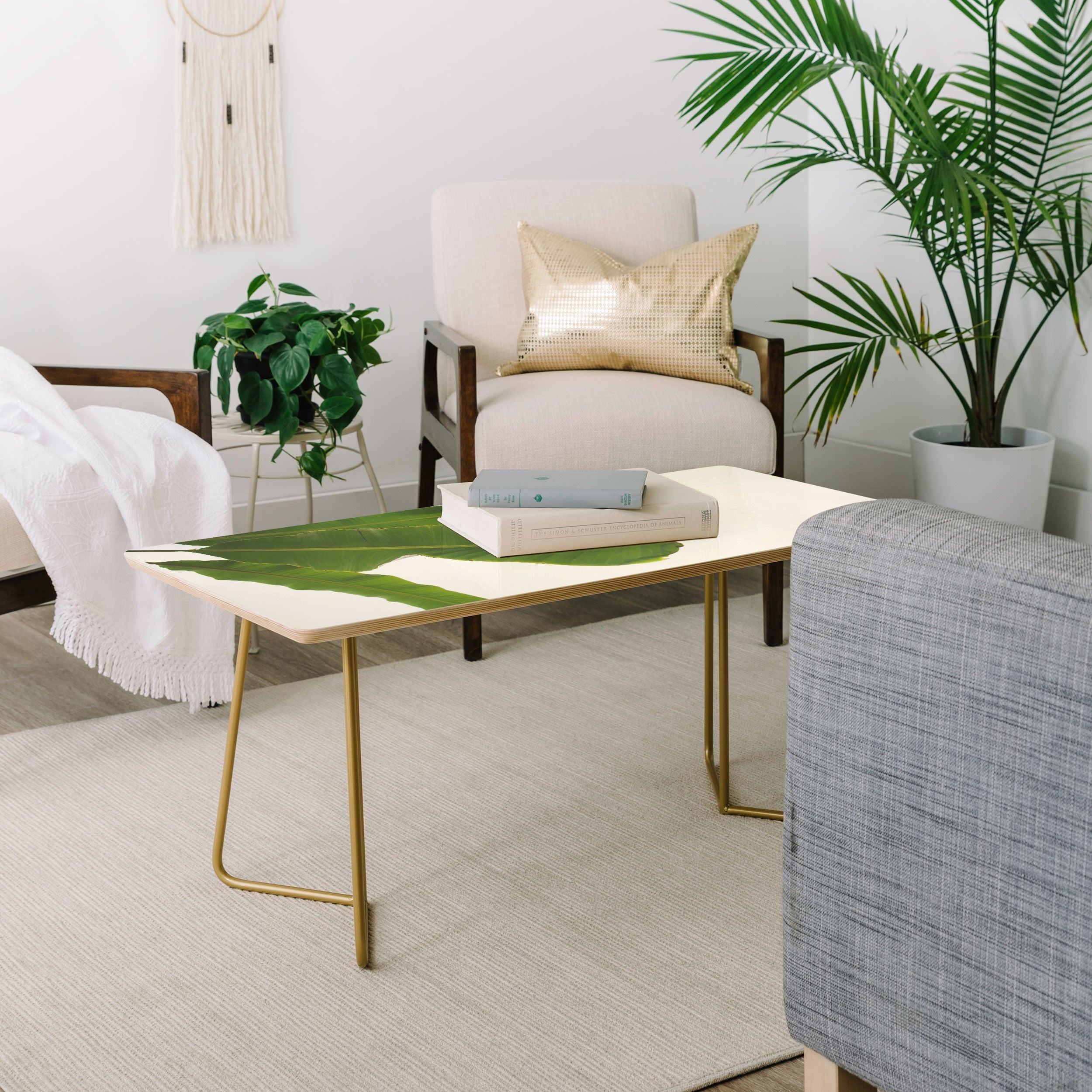 Catherine McDonald Tropical Banana Leaves Coffee Table