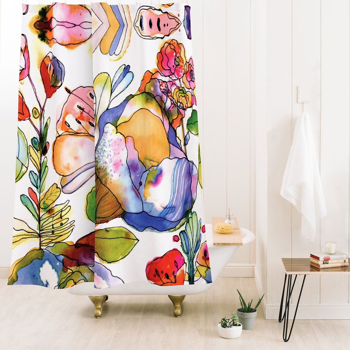 CayenaBlanca Blossom Pastel Shower Curtain