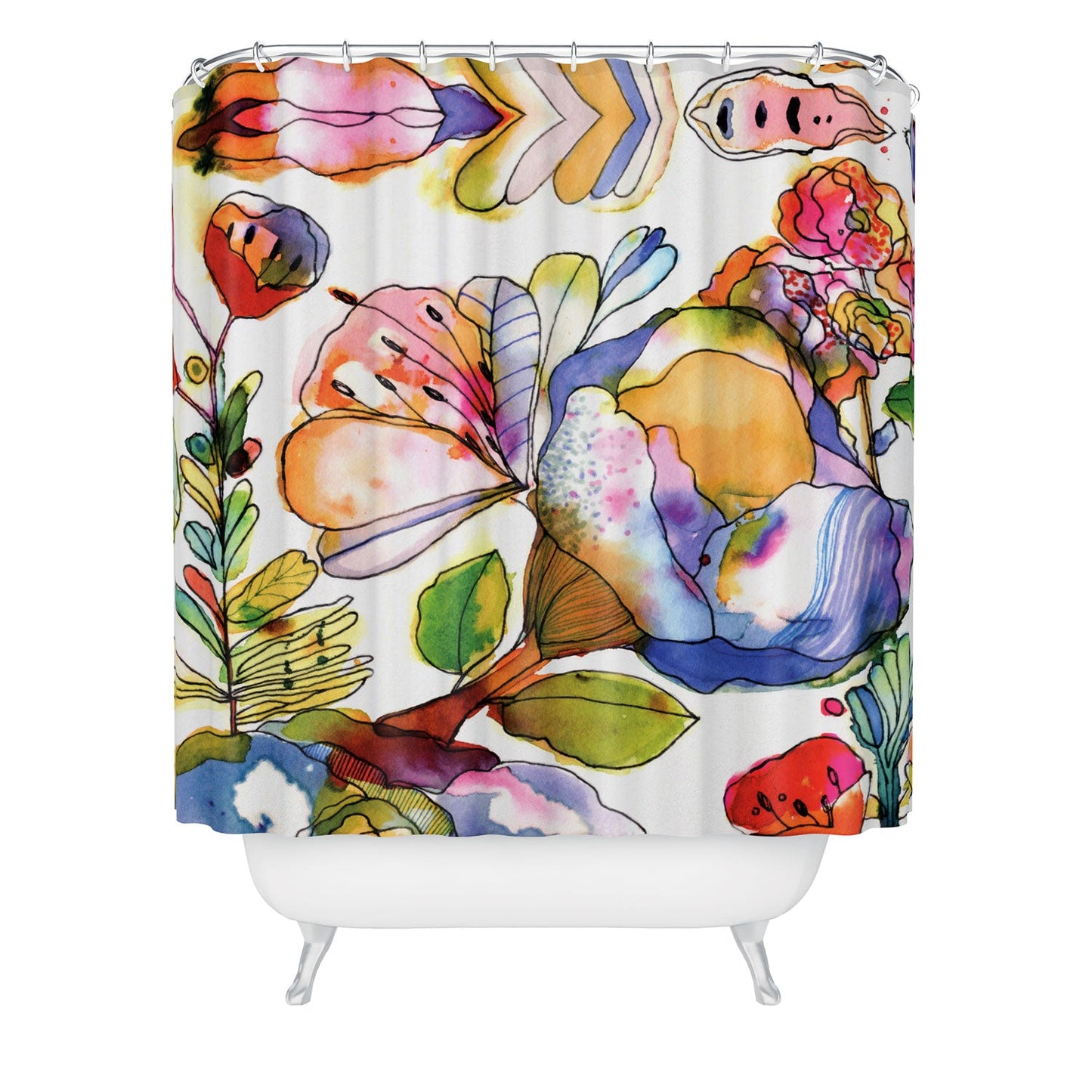 CayenaBlanca Blossom Pastel Shower Curtain