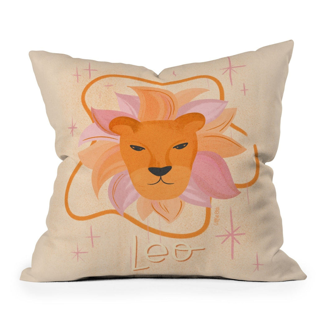 Little Om Zodiac Signs Leo Throw Pillow