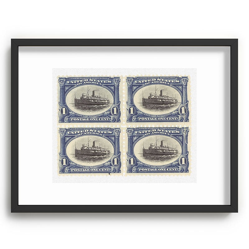 DENY Designs 1901 1c Fast Lake Navigation Stamps Recessed Framing Rectangle