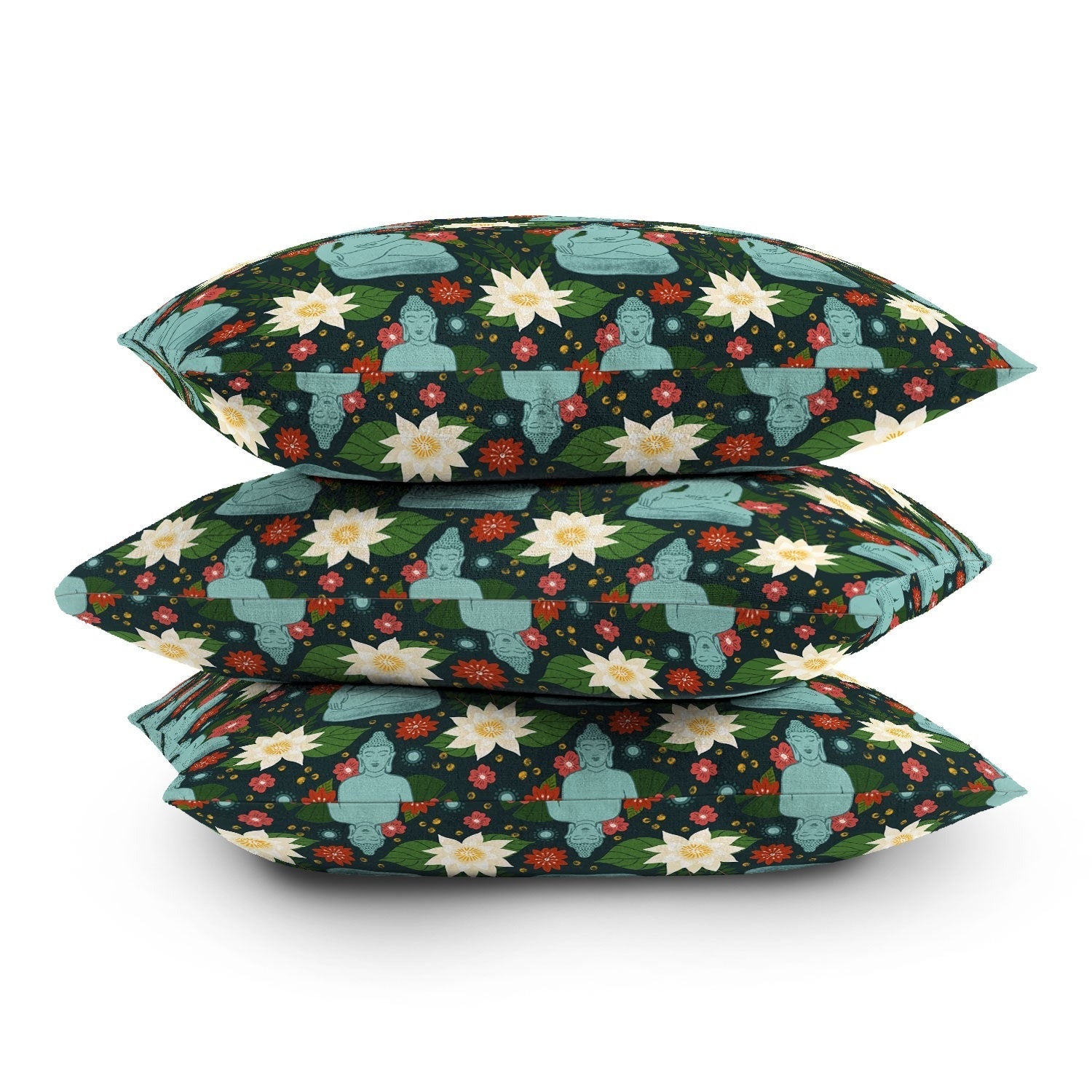 Design by Spark Meditating Lotus Buddha Outdoor Throw Pillow