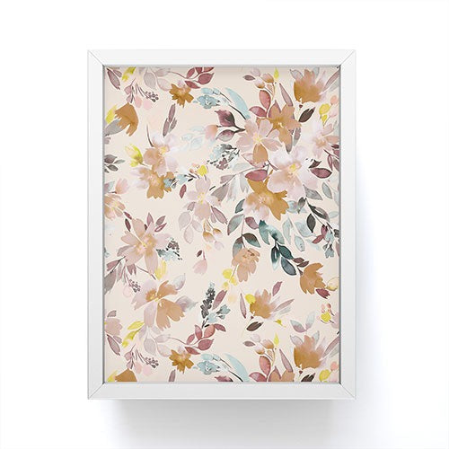 Ninola Design Botanic Retreat Floral Oleander Whimsical Soft Pink Framed Mini Art Print