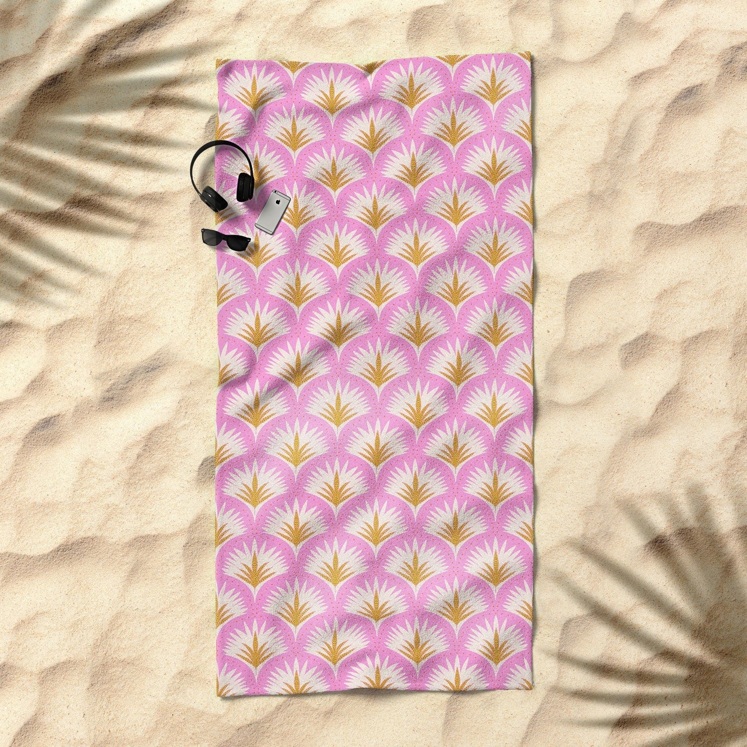 Jennifer Labre Pink Palmetto Beach Towel