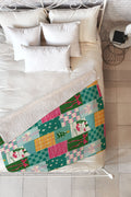 LouBruzzoni Cozy Christmas Patchwork Fleece Throw Blanket