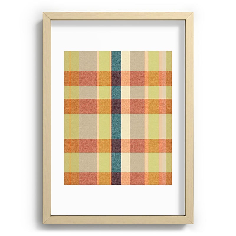 Marta Barragan Camarasa Retro Picnic Plaid Warm Tones Recessed Framing Rectangle