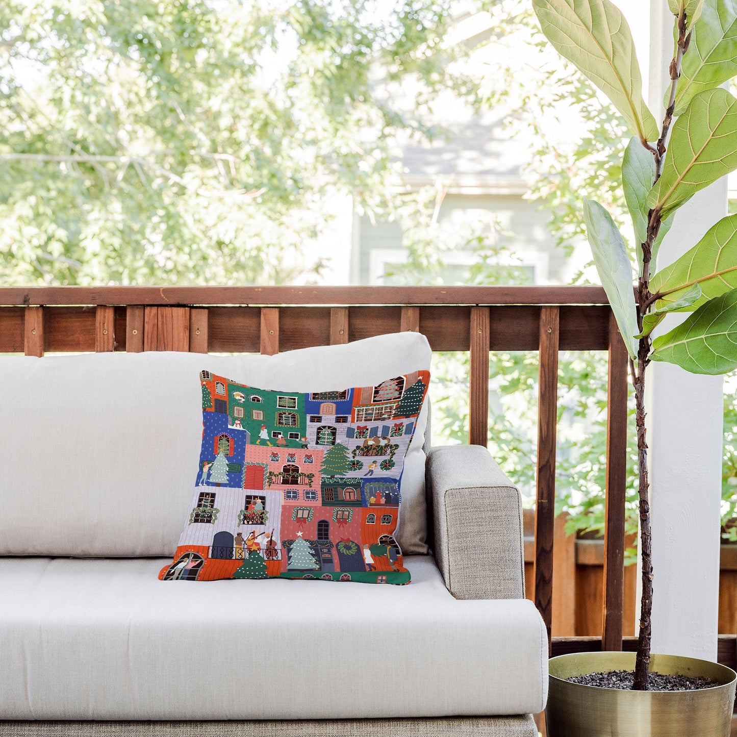 Ceyda Alasar We are ONE Merry Everything Outdoor Throw Pillow