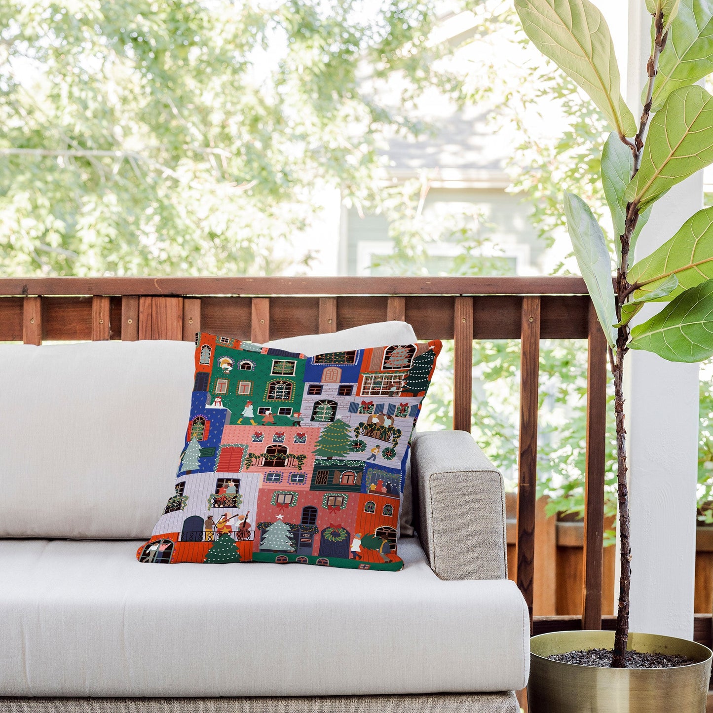 Ceyda Alasar We are ONE Merry Everything Outdoor Throw Pillow
