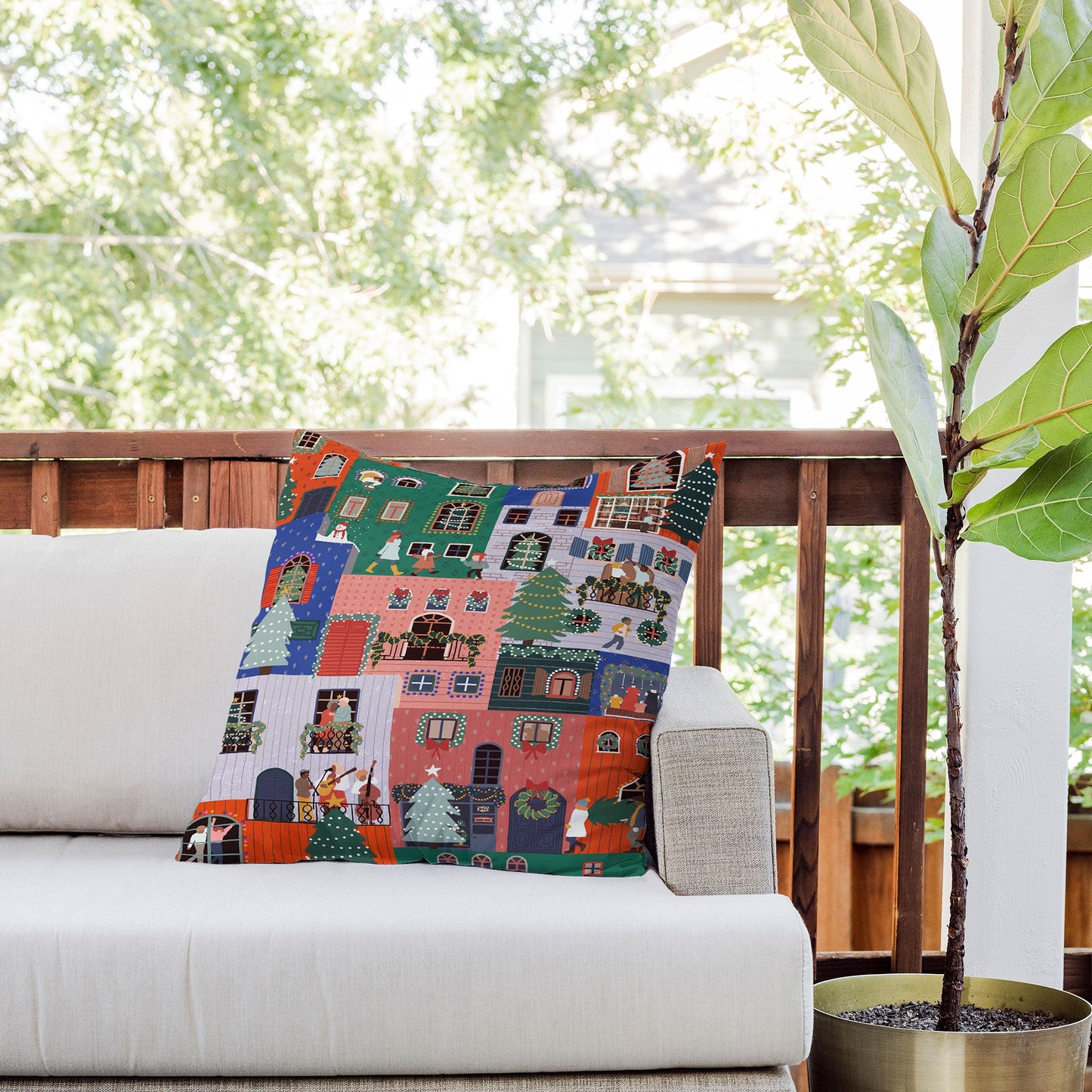 Ceyda Alasar We are ONE Merry Everything Outdoor Throw Pillow