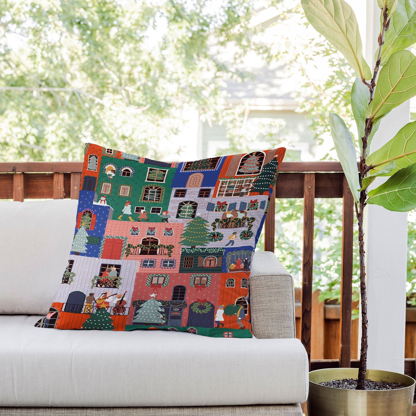 Ceyda Alasar We are ONE Merry Everything Outdoor Throw Pillow
