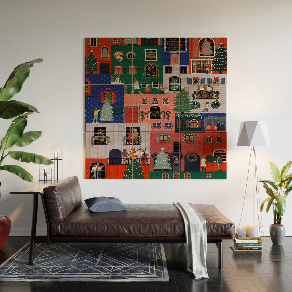 Ceyda Alasar We are ONE Merry Everything Wood Wall Mural