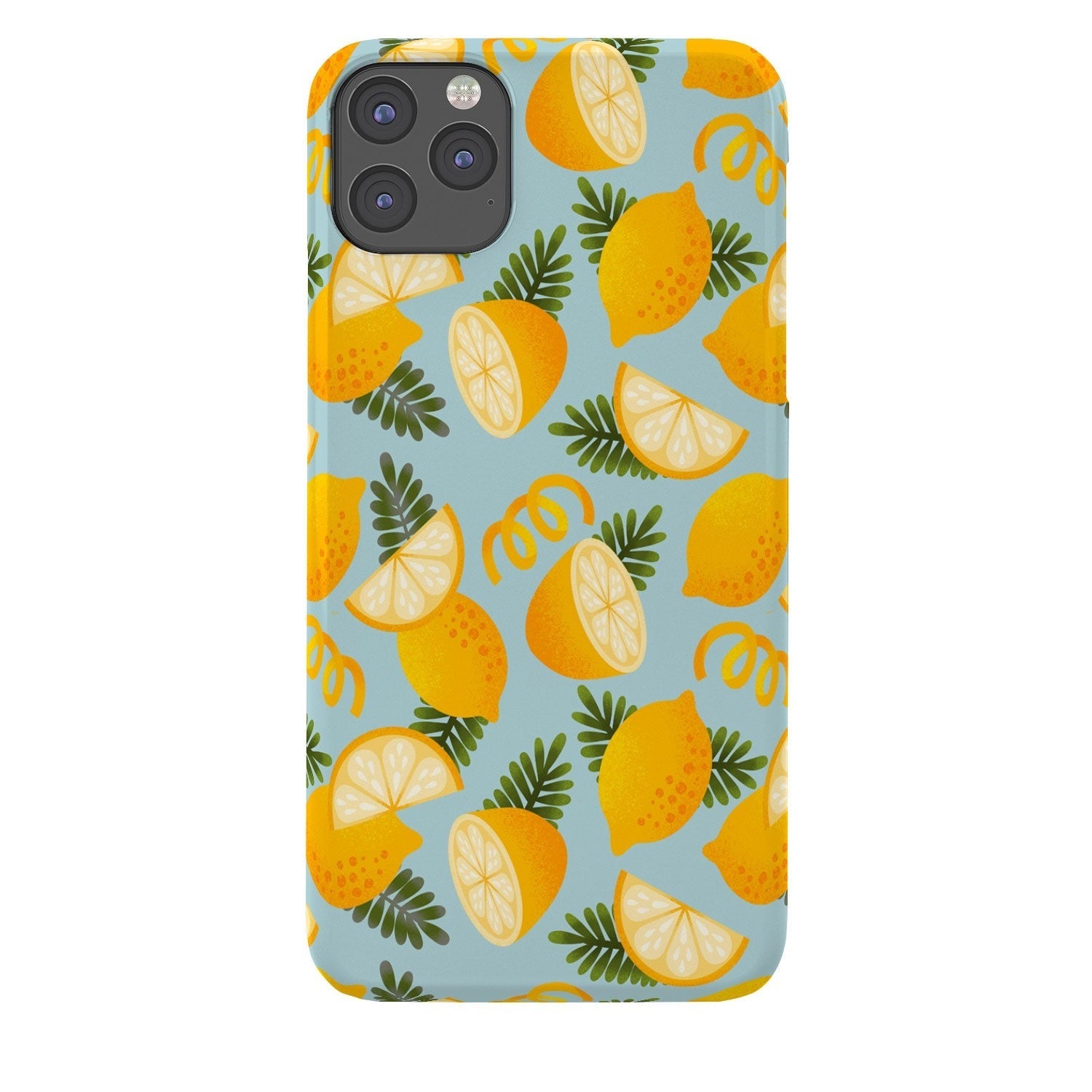 Jessica Molina Lemon Pattern on Sky Blue Phone Case