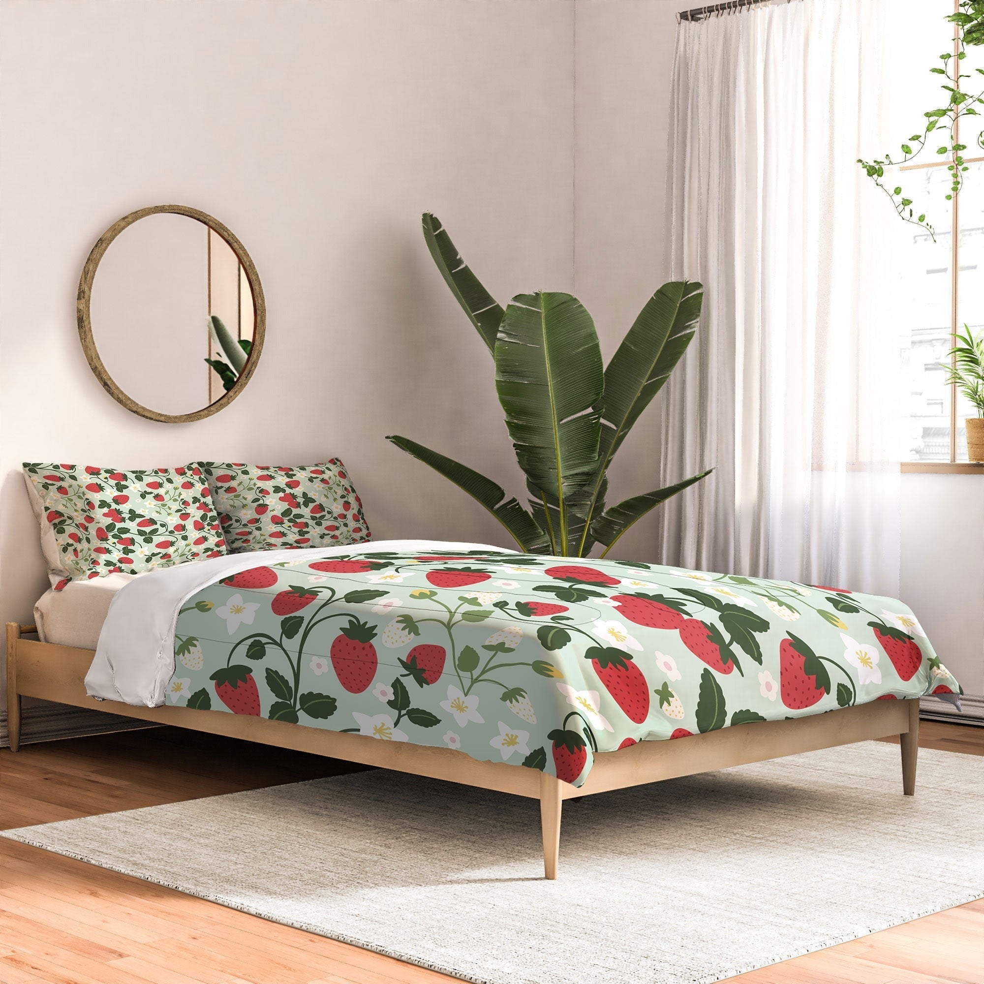 Design by Spark Strawberry Florals Fields Comforter