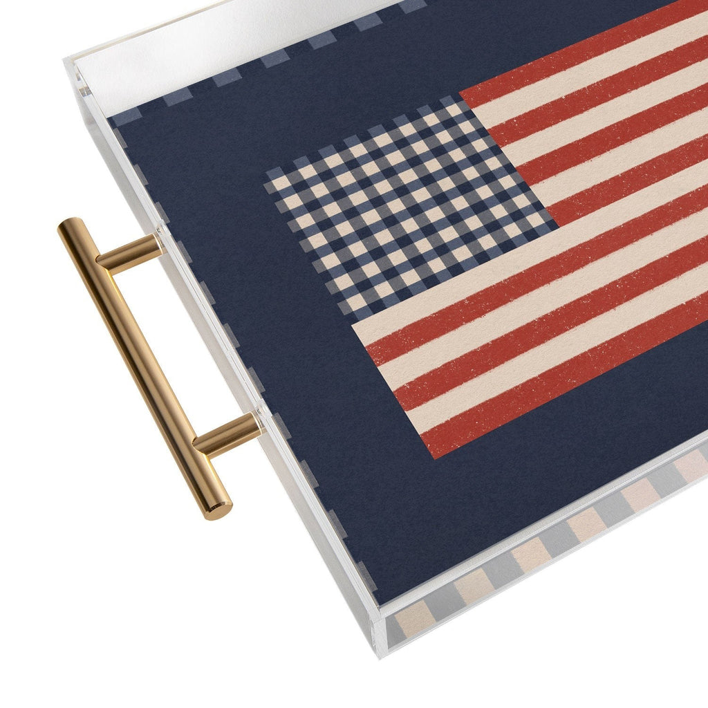 DENY Designs Gingham Flag Acrylic Tray