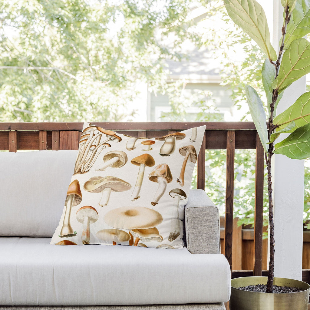 Gal Design Mushrooms Collection Outdoor Throw Pillow