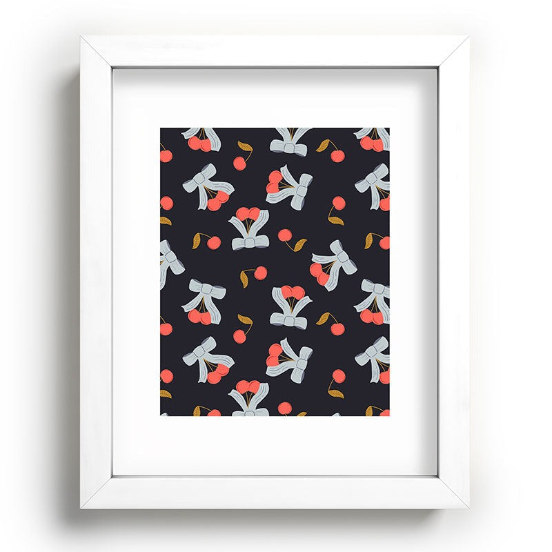 Jennifer Labre Cherries and Bows Recessed Framing Rectangle