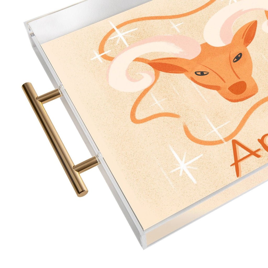 Little Om Zodiac Signs Aries Acrylic Tray