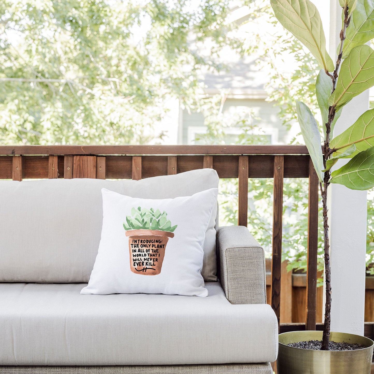 Chelcey Tate Black Thumb Succulent Outdoor Throw Pillow