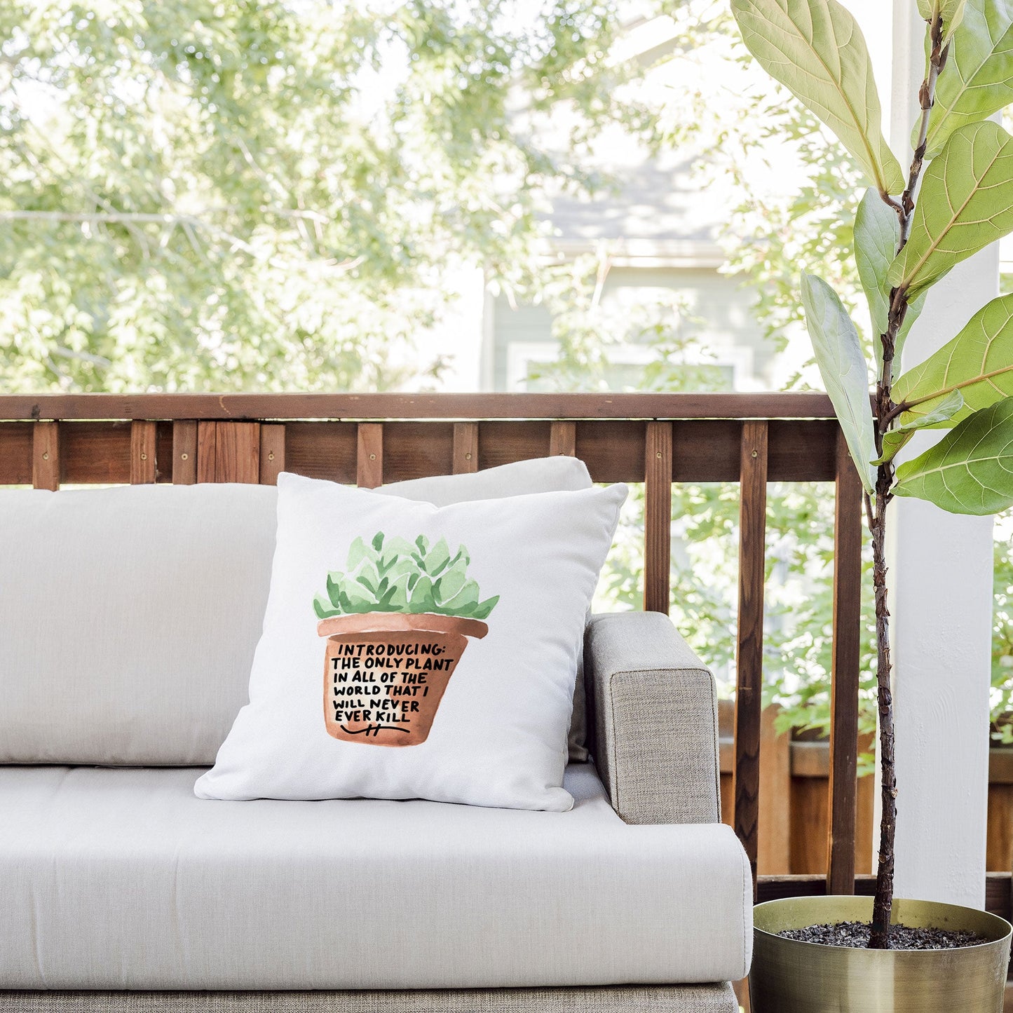 Chelcey Tate Black Thumb Succulent Outdoor Throw Pillow