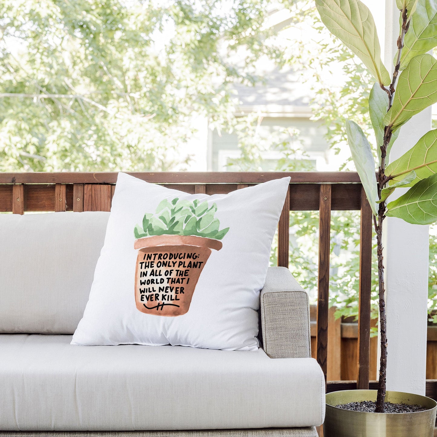 Chelcey Tate Black Thumb Succulent Outdoor Throw Pillow