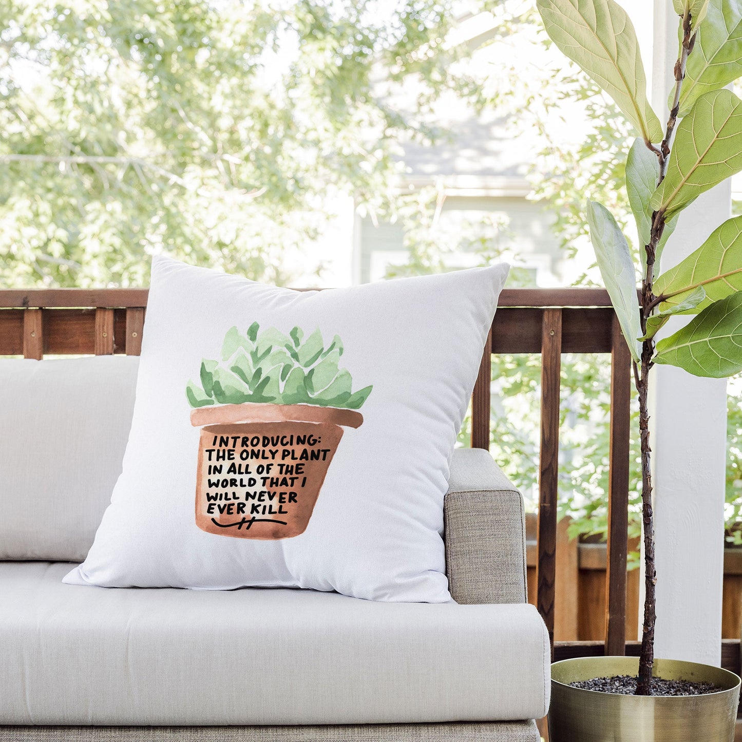 Chelcey Tate Black Thumb Succulent Outdoor Throw Pillow