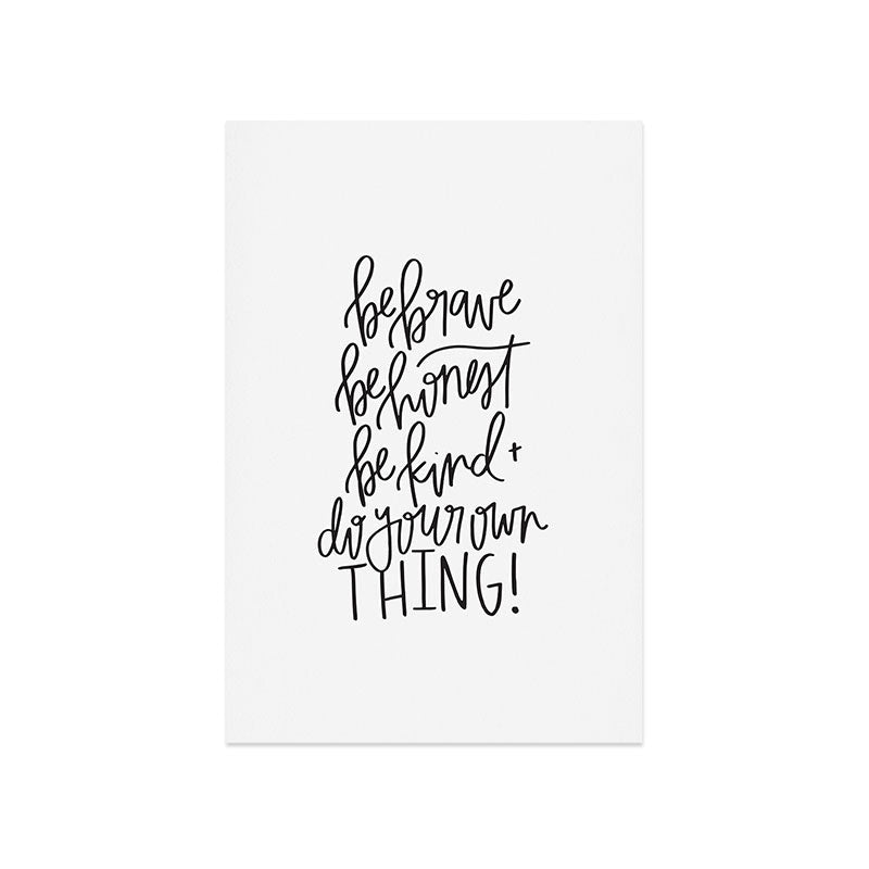Chelcey Tate Brave Honest Kind Art Print