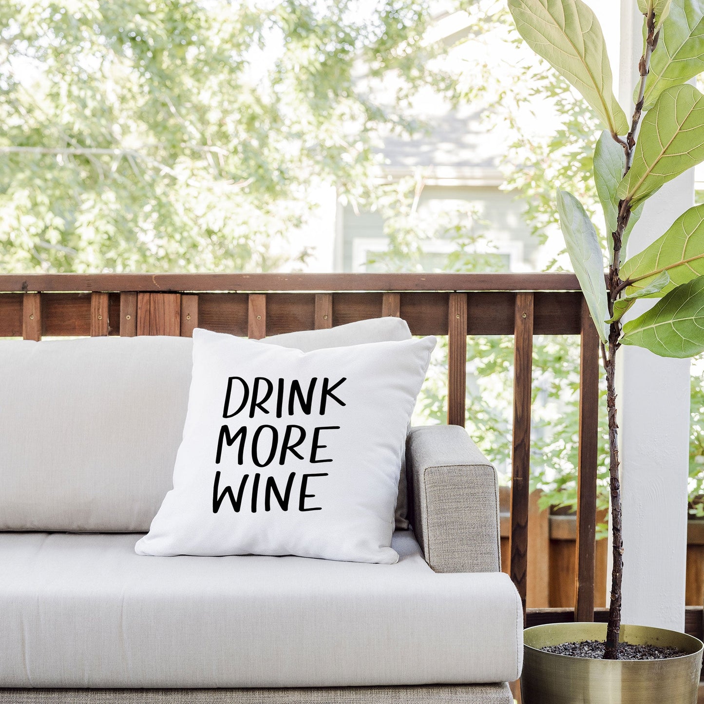 Chelcey Tate Drink More Wine Outdoor Throw Pillow