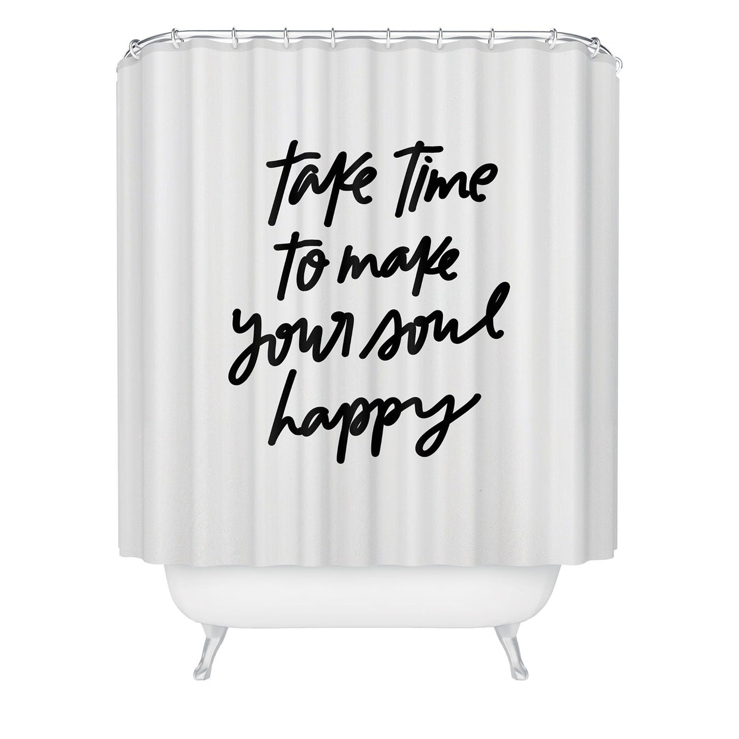 Chelcey Tate Make Your Soul Happy BW Shower Curtain