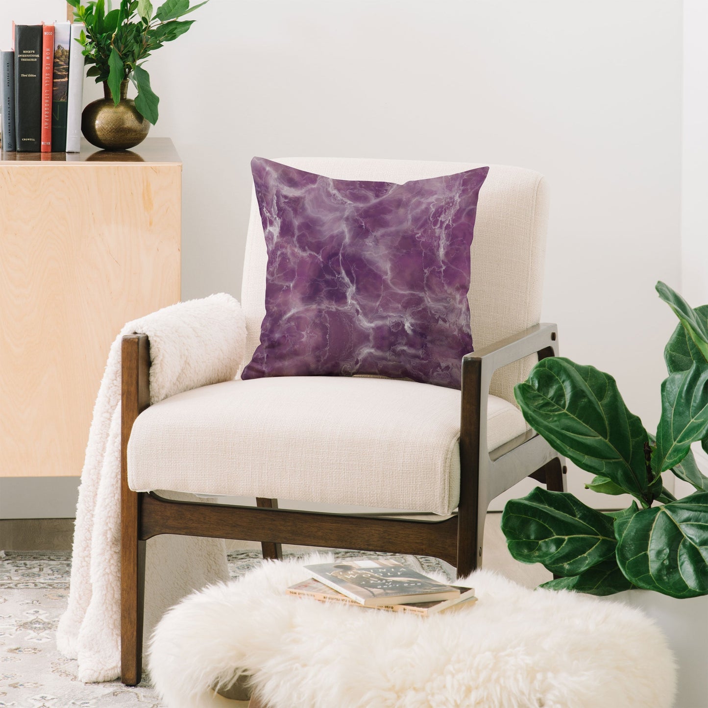 Chelsea Victoria Amethyst Marble Throw Pillow