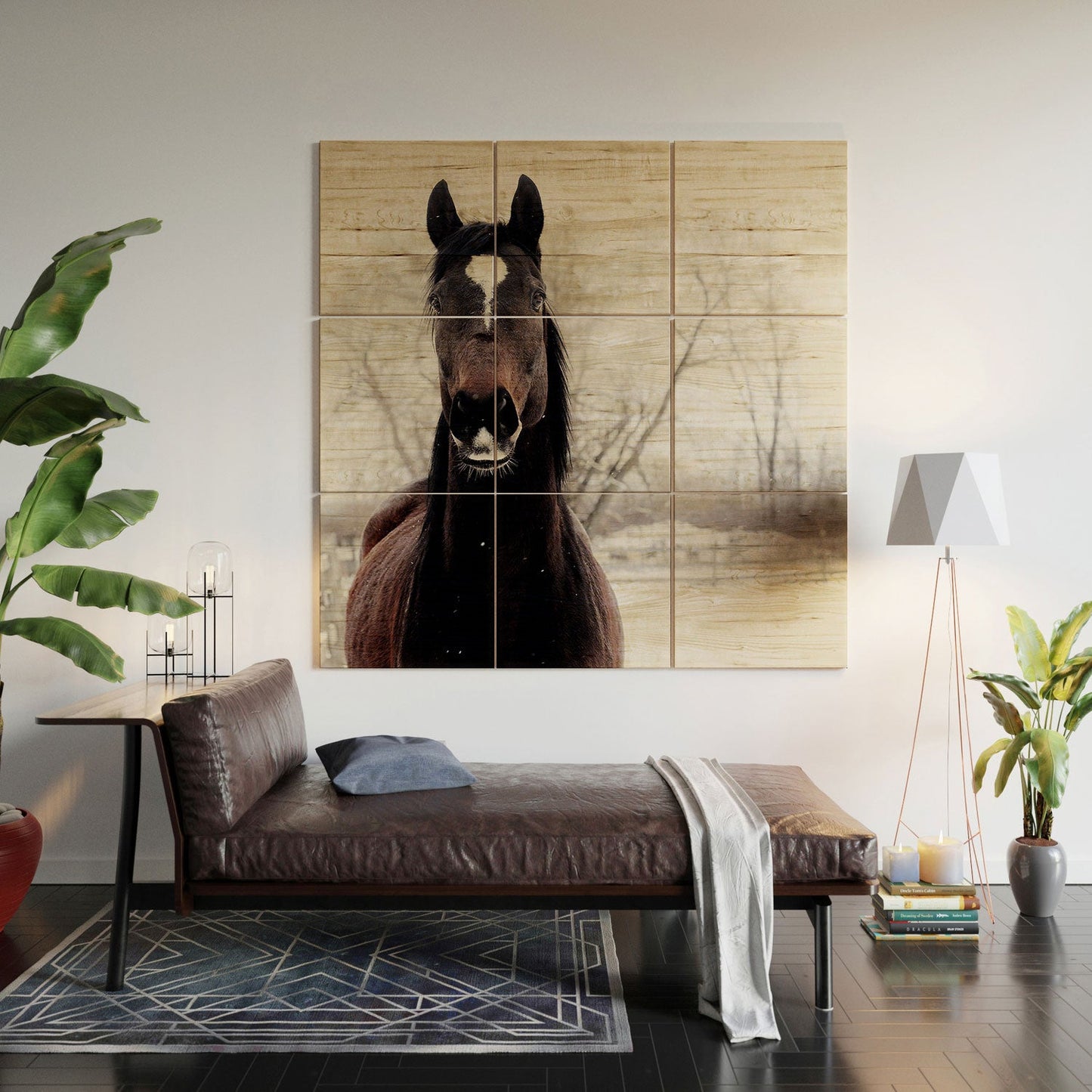 Chelsea Victoria Dark Horse Wood Wall Mural