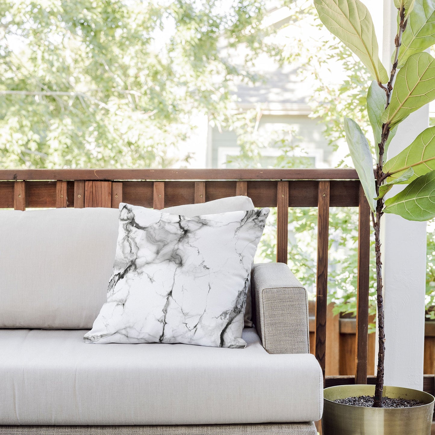 Chelsea Victoria Marble Outdoor Throw Pillow