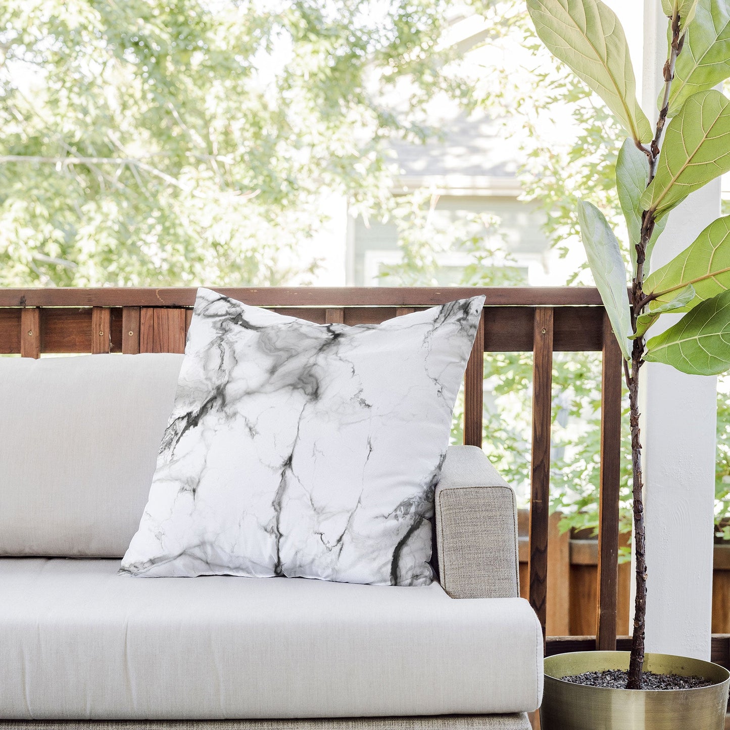 Chelsea Victoria Marble Outdoor Throw Pillow