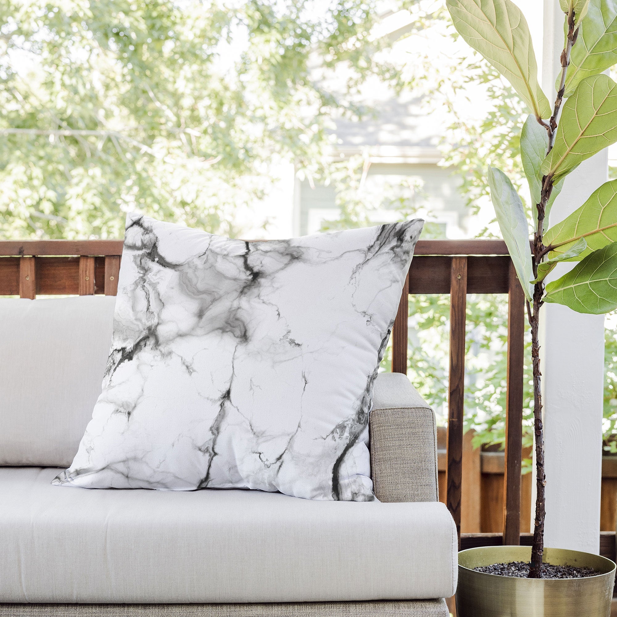 Chelsea Victoria Marble Outdoor Throw Pillow