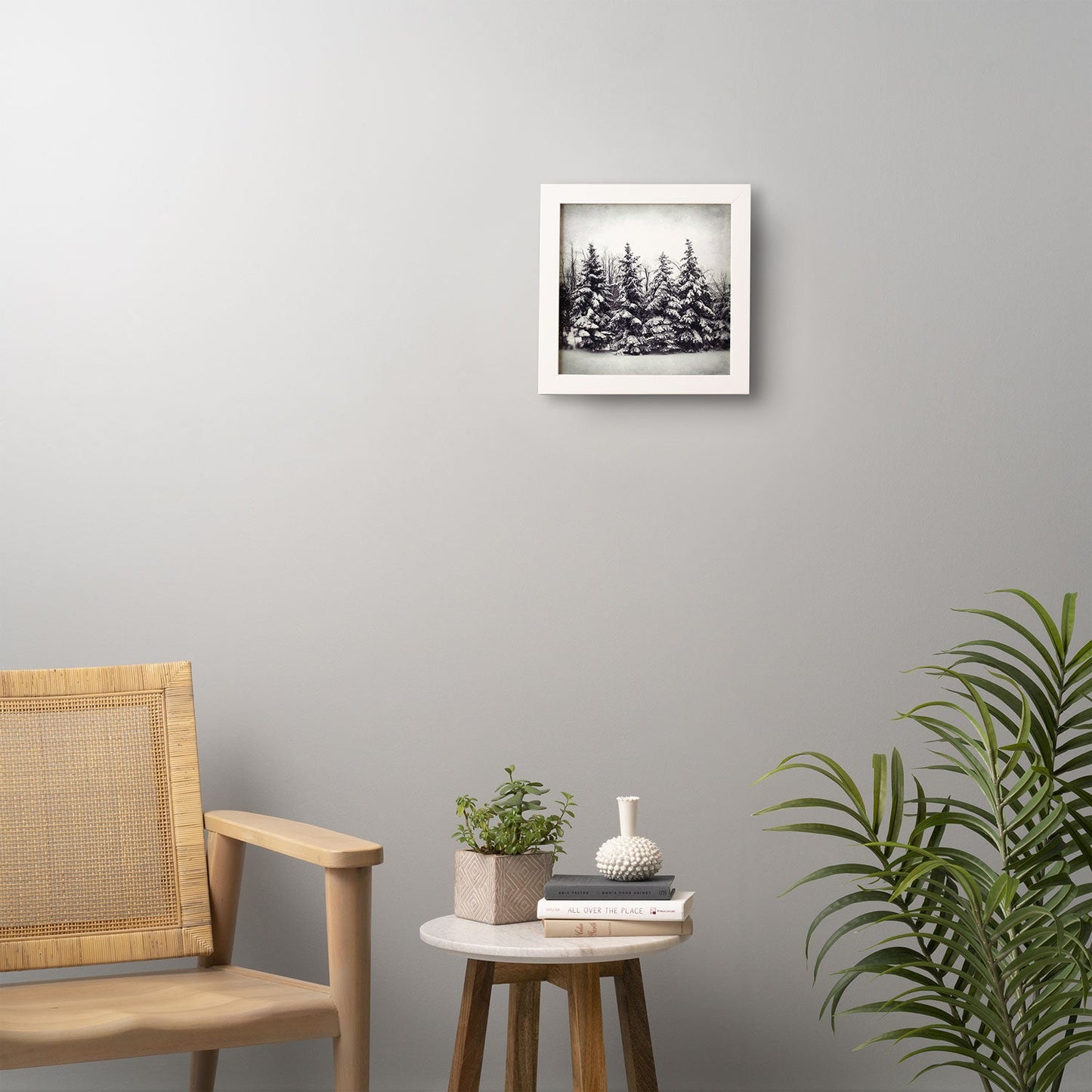 Chelsea Victoria Snow and Pines Framed Wall Art