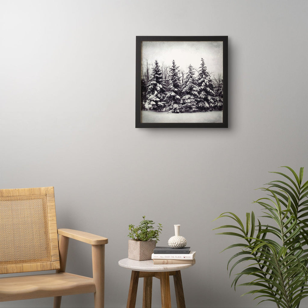 Chelsea Victoria Snow and Pines Framed Wall Art