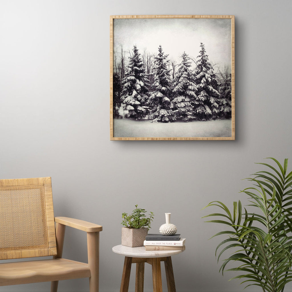 Chelsea Victoria Snow and Pines Framed Wall Art