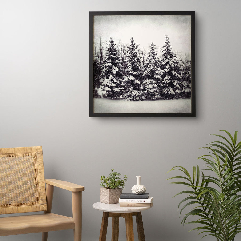 Chelsea Victoria Snow and Pines Framed Wall Art