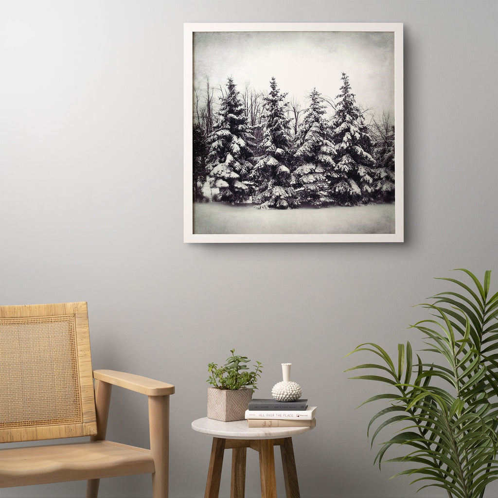 Chelsea Victoria Snow and Pines Framed Wall Art