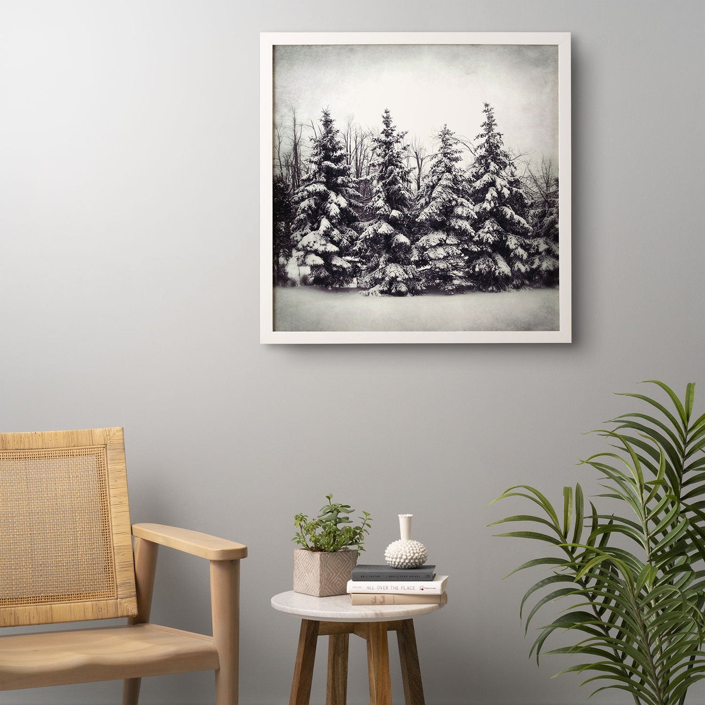 Chelsea Victoria Snow and Pines Framed Wall Art