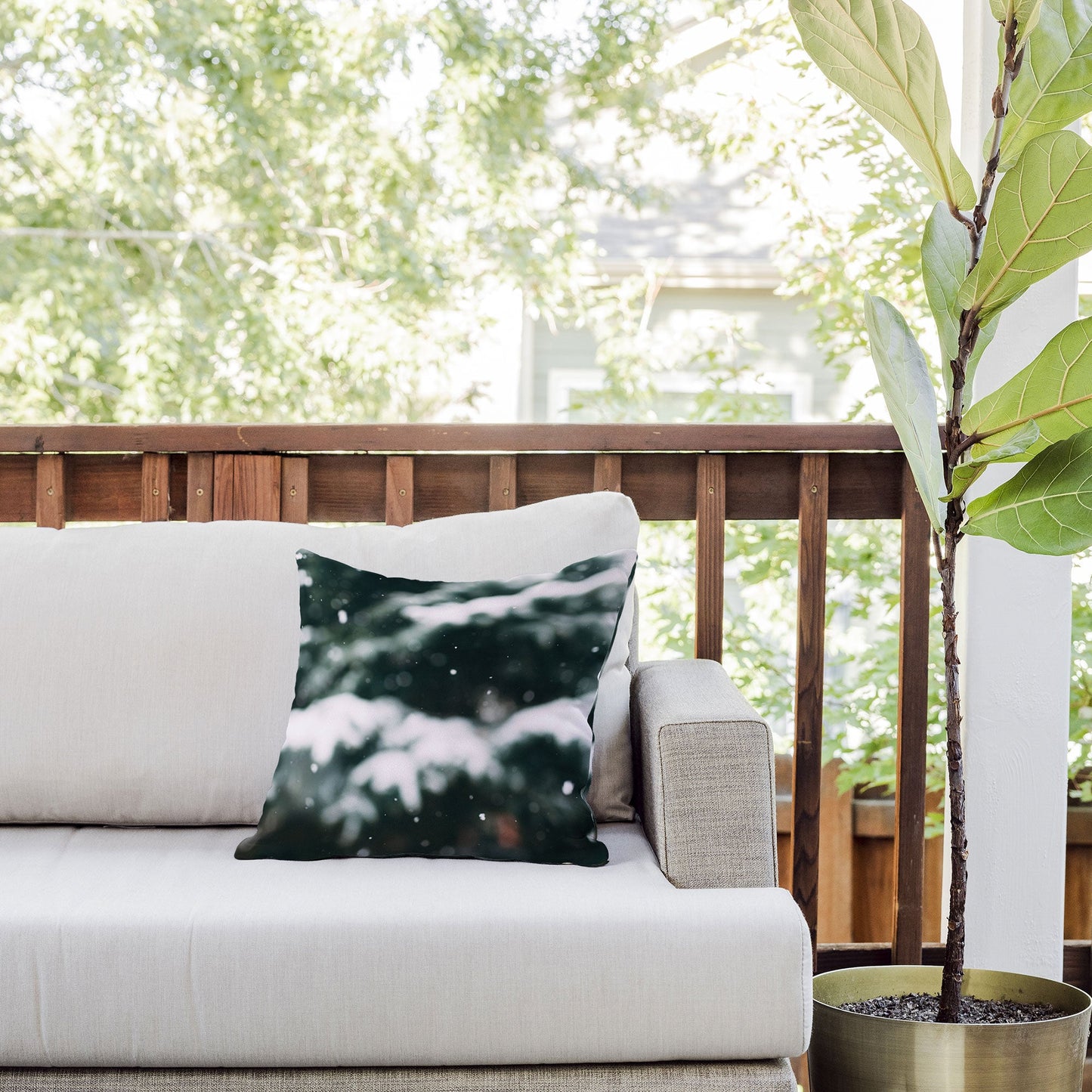Chelsea Victoria Winter Abstract Outdoor Throw Pillow