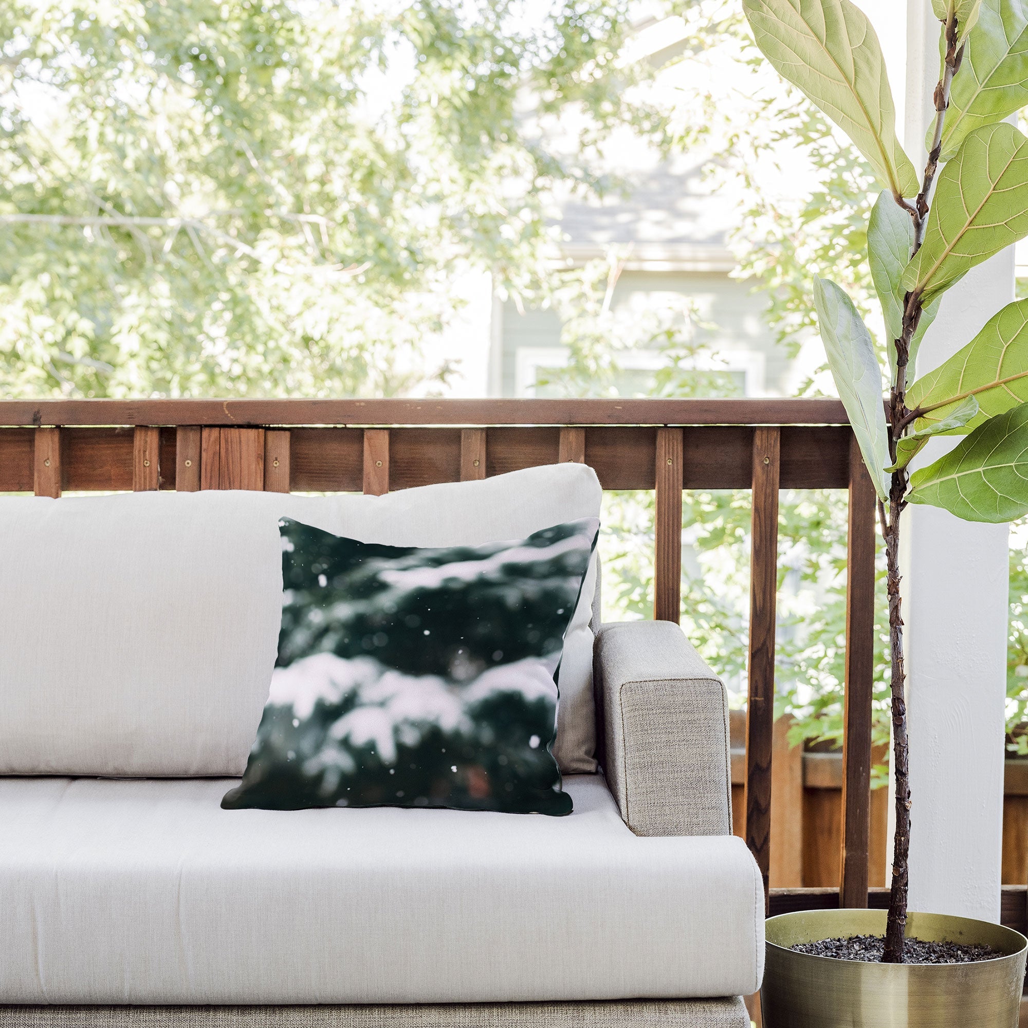 Chelsea Victoria Winter Abstract Outdoor Throw Pillow