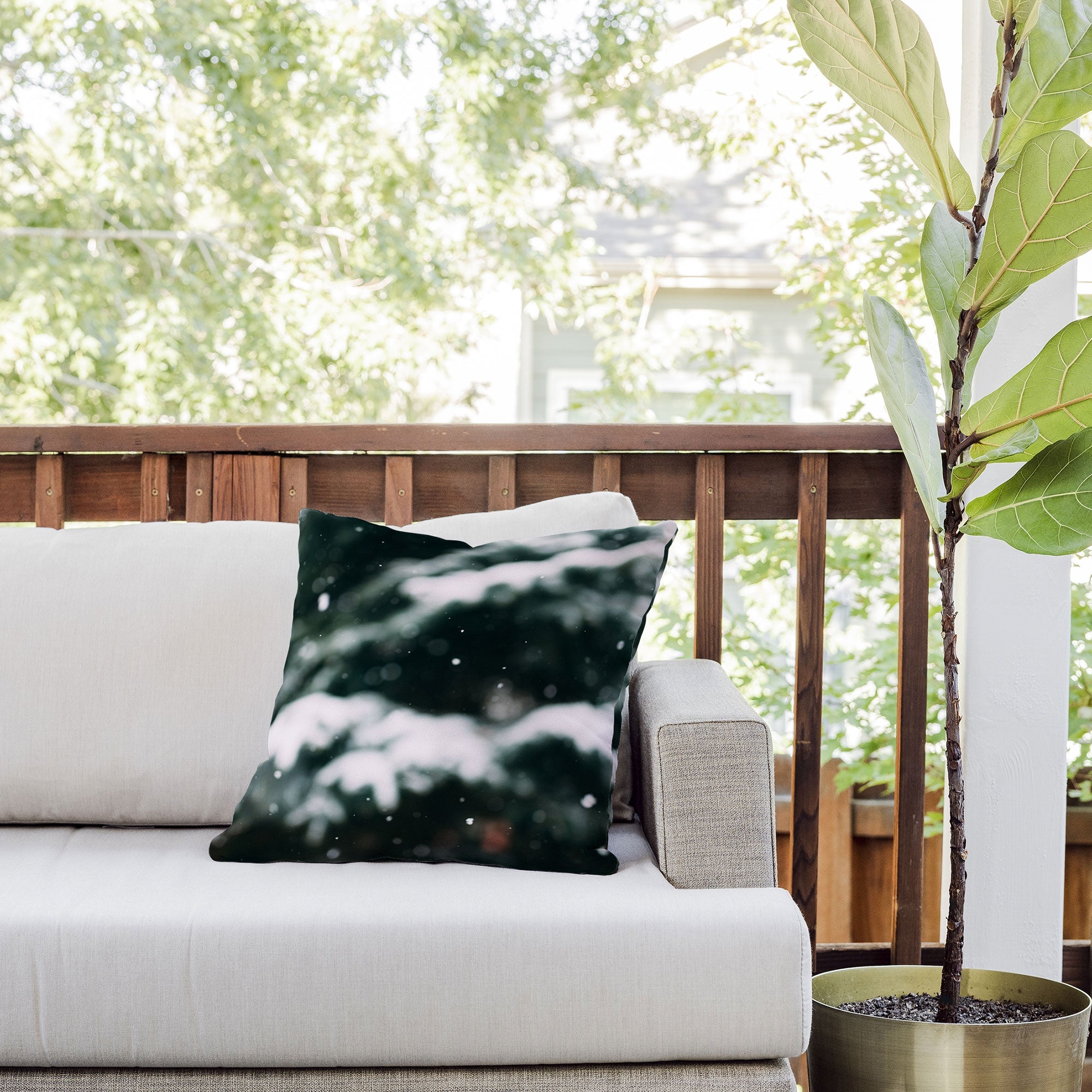 Chelsea Victoria Winter Abstract Outdoor Throw Pillow