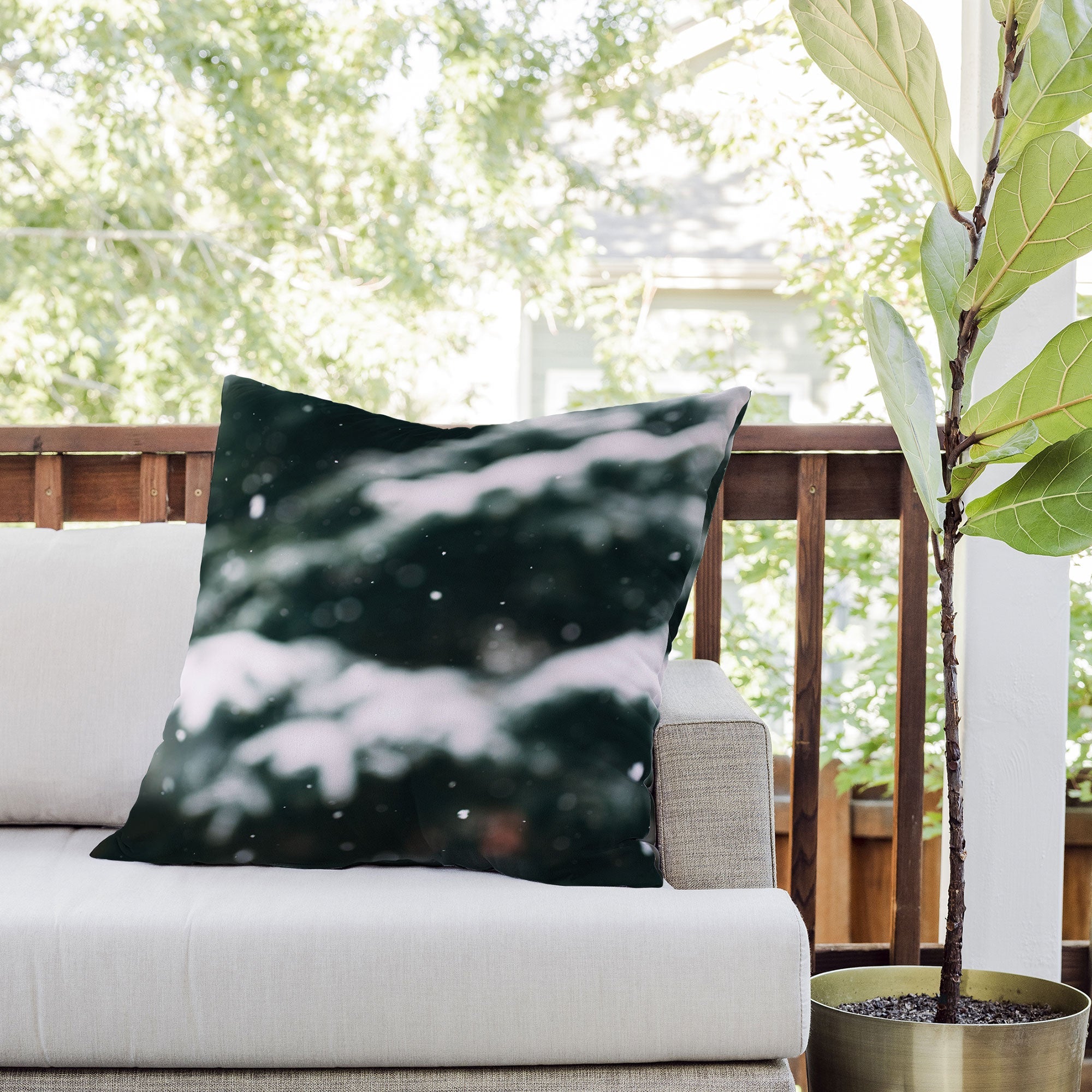 Chelsea Victoria Winter Abstract Outdoor Throw Pillow