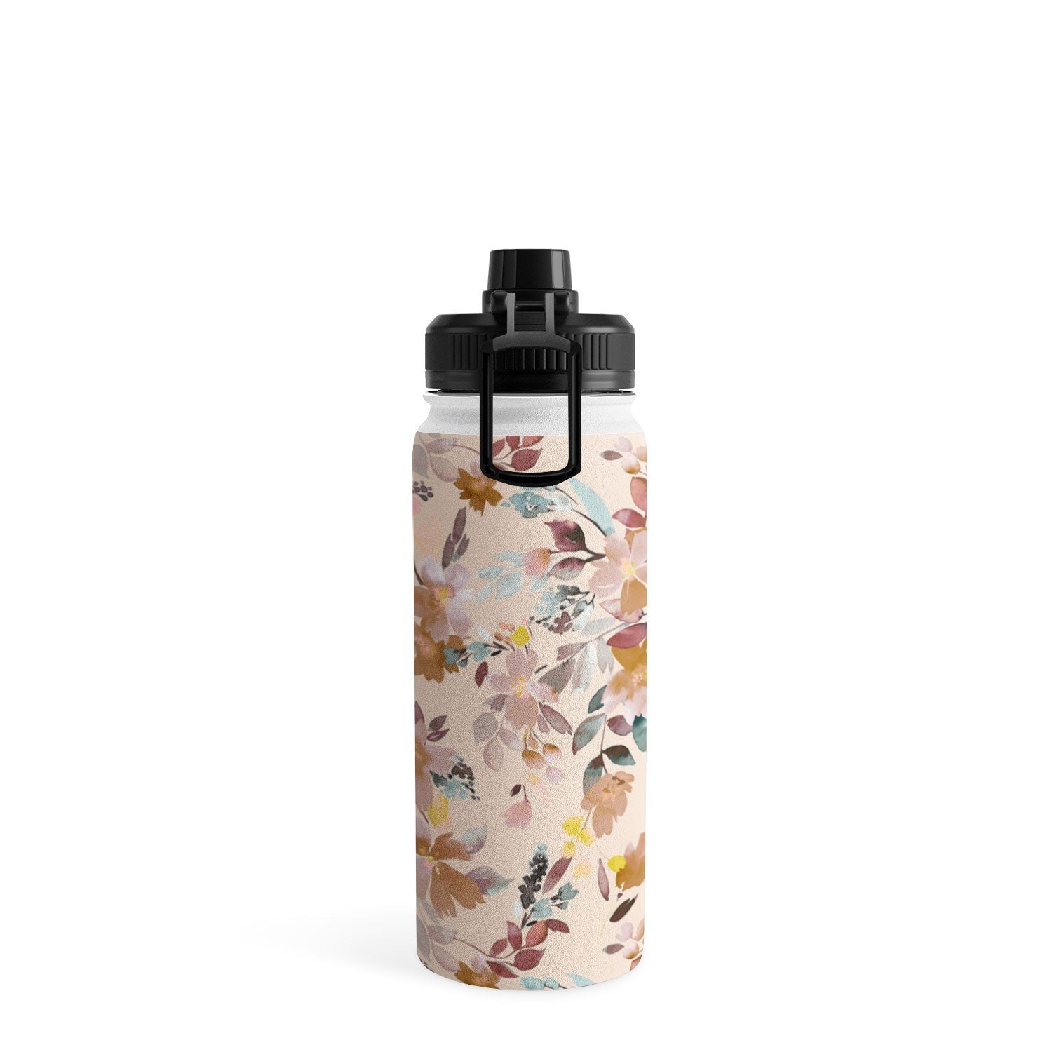 Ninola Design Botanic Retreat Floral Oleander Whimsical Soft Pink Water Bottle