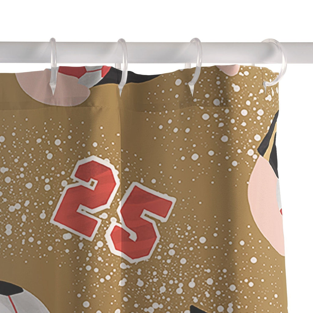 Design by Spark Sporty Soccer Santa Holiday Shower Curtain